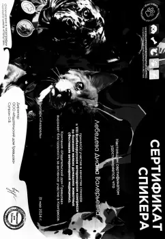 Сертификат сотрудника Мастерских Д.В.